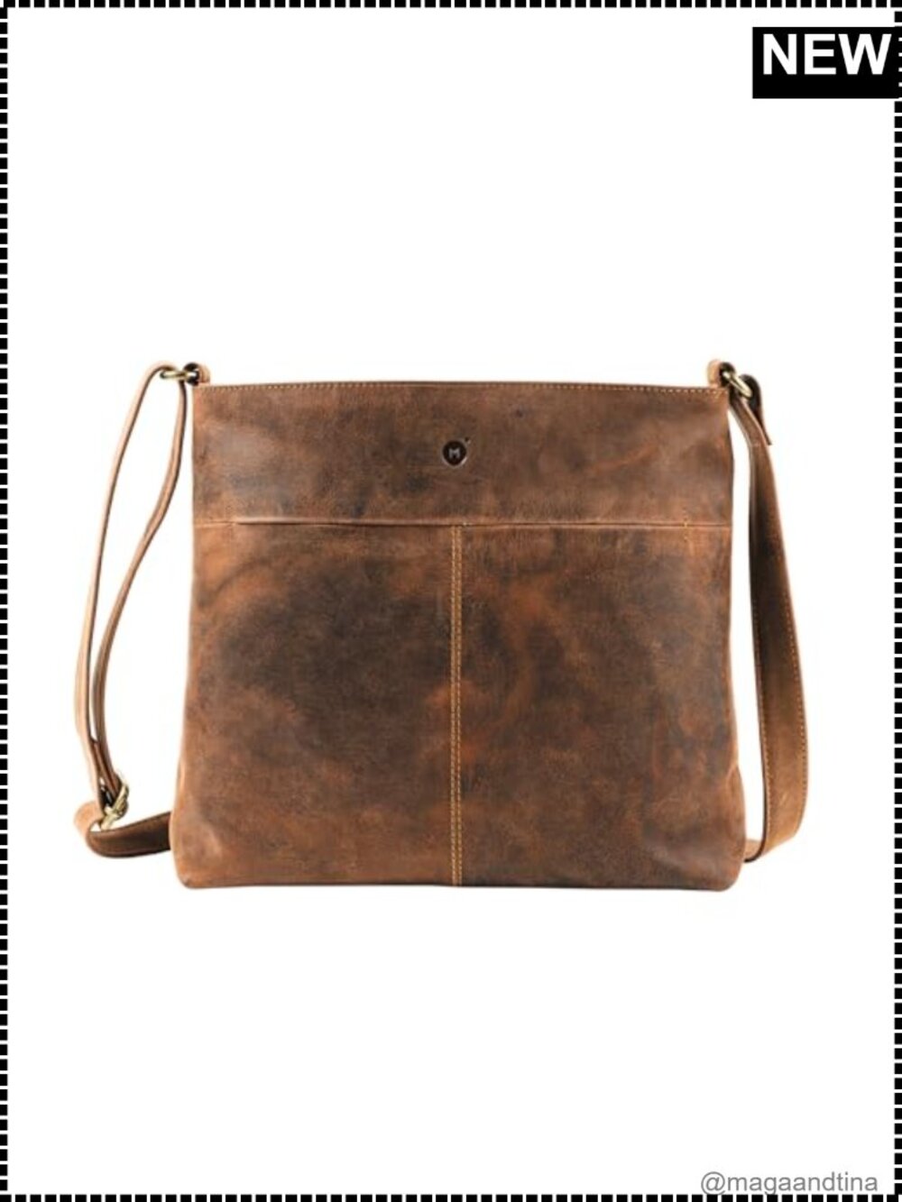 Full-Grain Buffalo Leather Crossbody Bag for Women